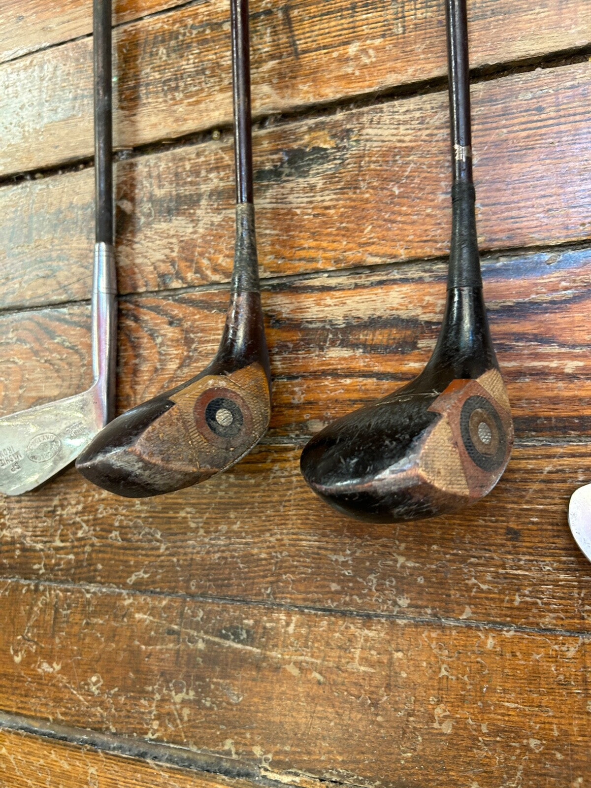 1930's Set of 7 Golf Club W Bag Wood and Metal Clubs Wood Handles W Talon Zipper