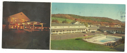 Stone Crest Hotel Bedford Pennsyvania PA Pool Night View Post Card