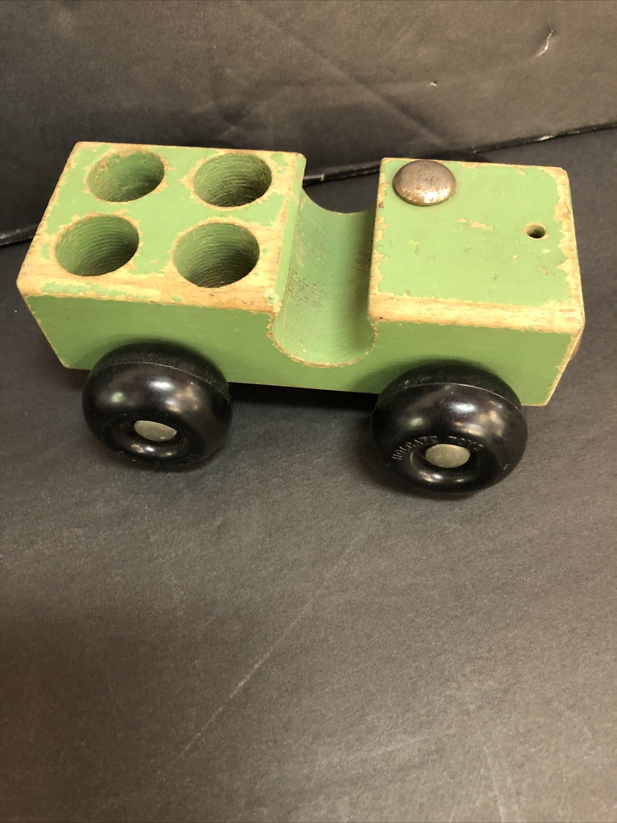 LOT of Vintage Holgate 5 wood Wooden Toy Cars and 1 Trailer