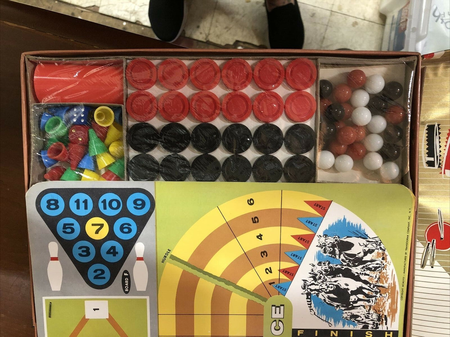 Vintage 1958 Transogram 56 Variety Game Chest w/Boards Cards & More COMPLETE