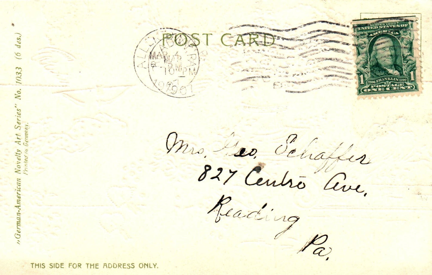 Many Happy Returns of the Day Children and Dove Embossed Valentines Day Postcard