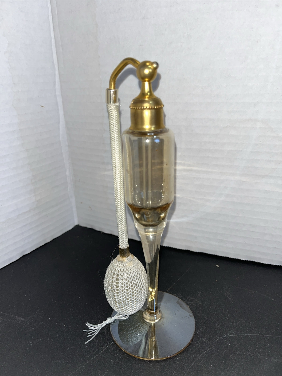 Vintage Perfume Atomizer Bottle Amberine 7" Gold 