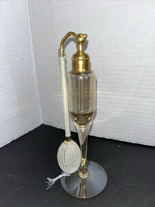 Vintage Perfume Atomizer Bottle Amberine 7" Gold 
