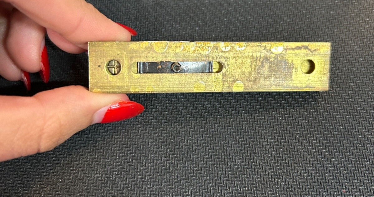 Old vintage brass Door Latch BOLT  3"