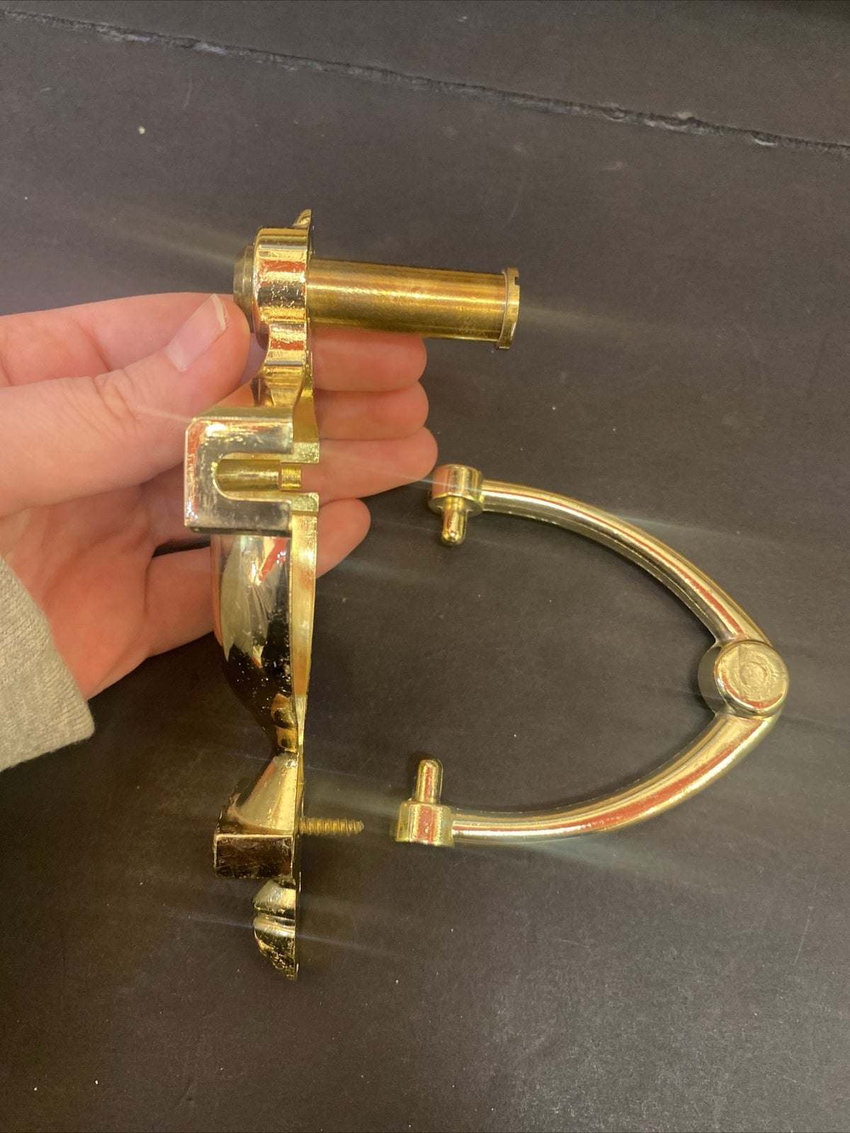 Vintage Sold Brass Door Knocker with peephole
