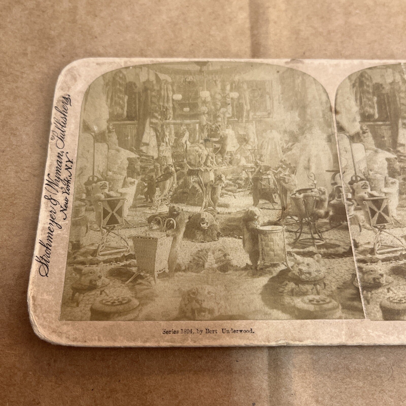 THE FINEST FUR PARLOR IN THE WORLD, QUEBEC. POLYCHROME STEREOVIEW Color Card