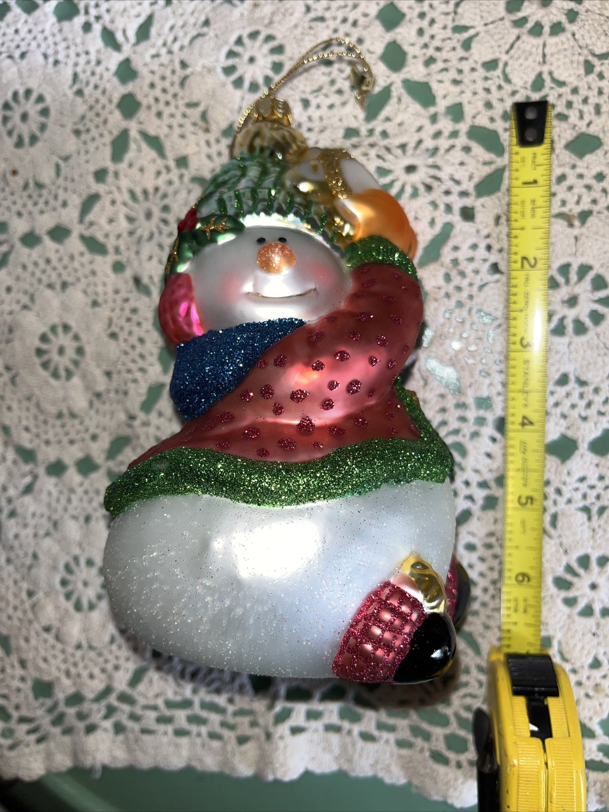 Vintage Snowman Mercury Glass Christmas Ornament