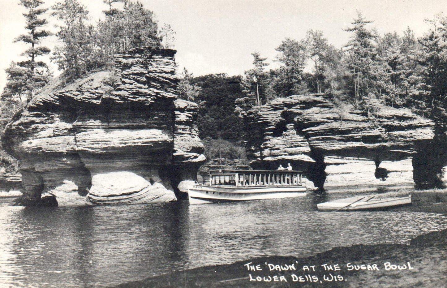 RPPC The "Dawn" At The Sugar Bowl Lower Dells in Wisconsin WI Postcard