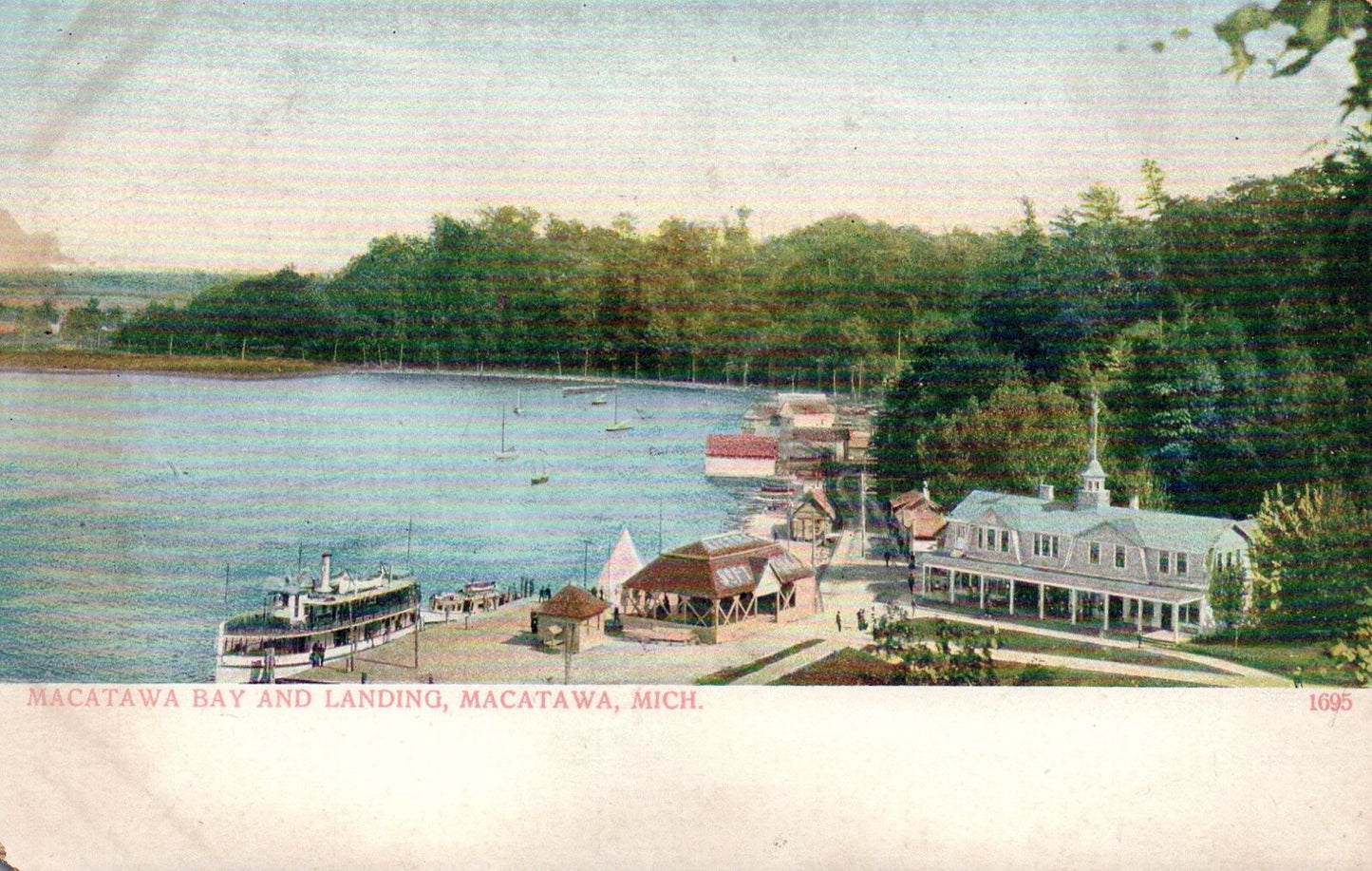 Macatawa Bay & Landing in Macatawa or Holland Michigan Vintage Postcard