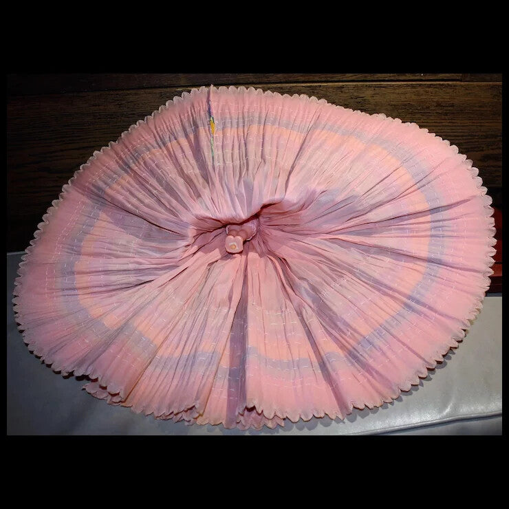 1930's Celluloid Carnival Doll with colorful crepe paper dress