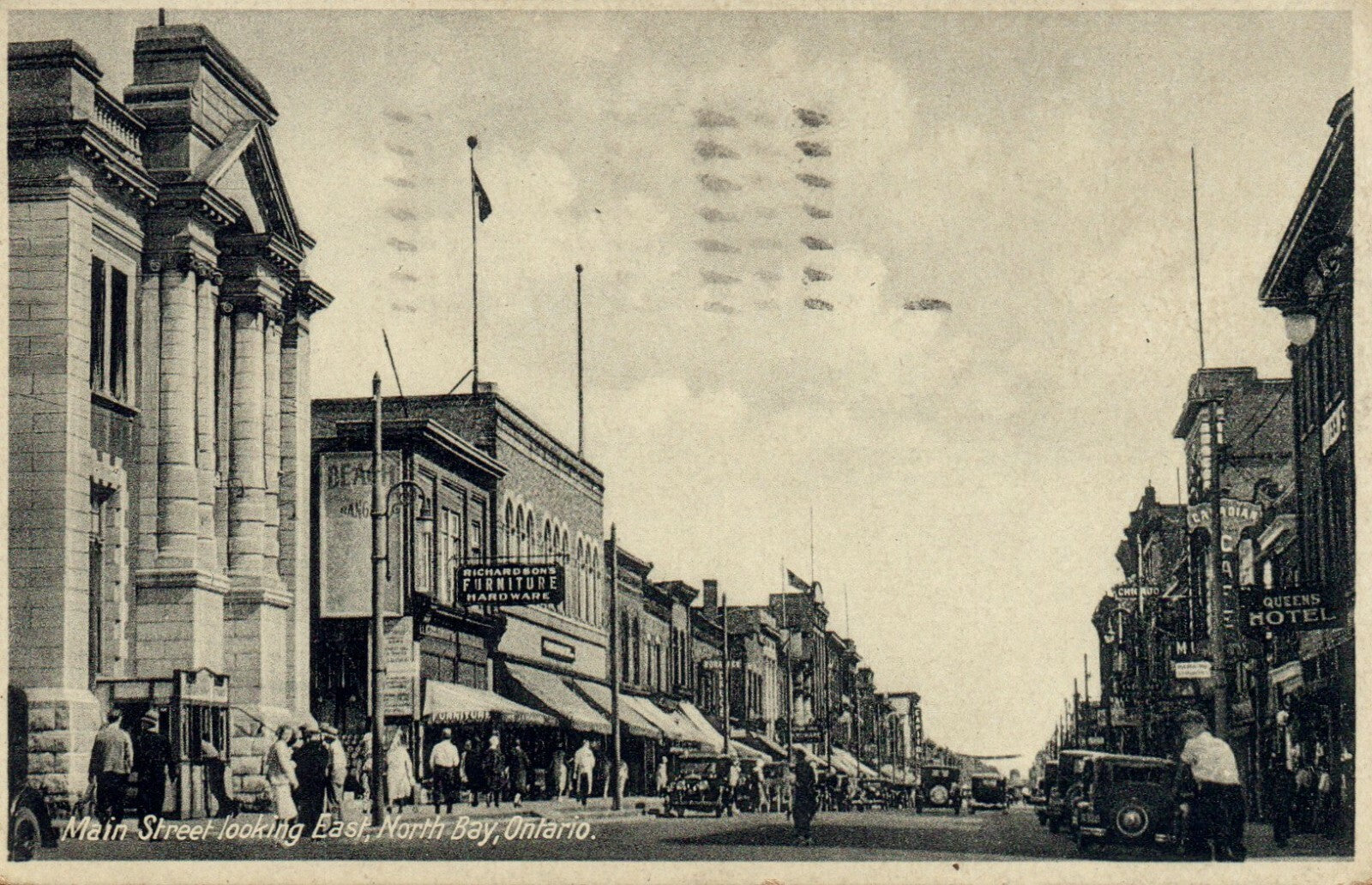   Main Street Looking East North Bay Ontario Canada Old Cars Canadian  
