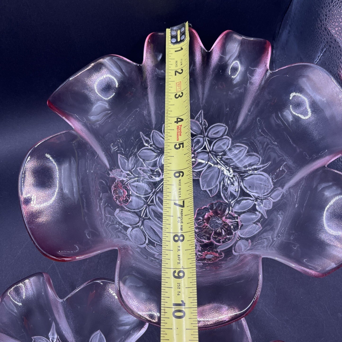 Mikasa Pink Dogwood Flower Rosella Crystal Glass Set Made in W. Germany