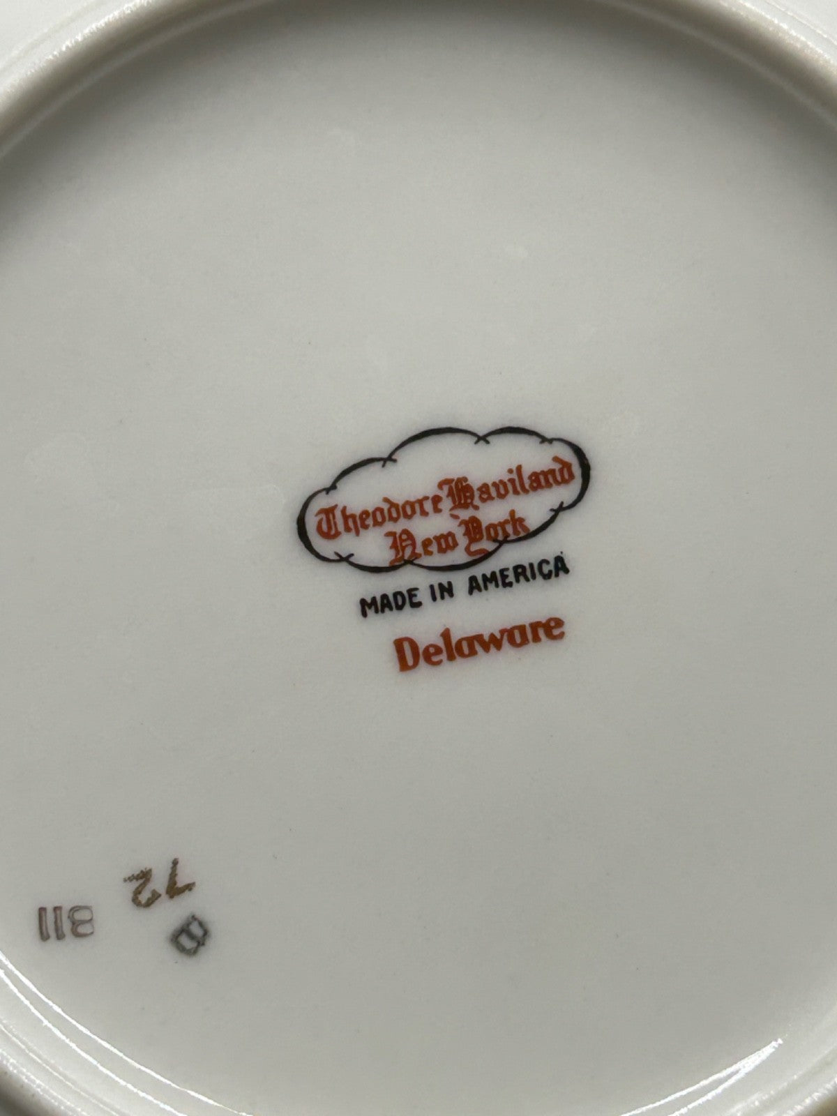 Theodore Haviland Delaware 6.5 inch Bread Plate Pink Roses New York