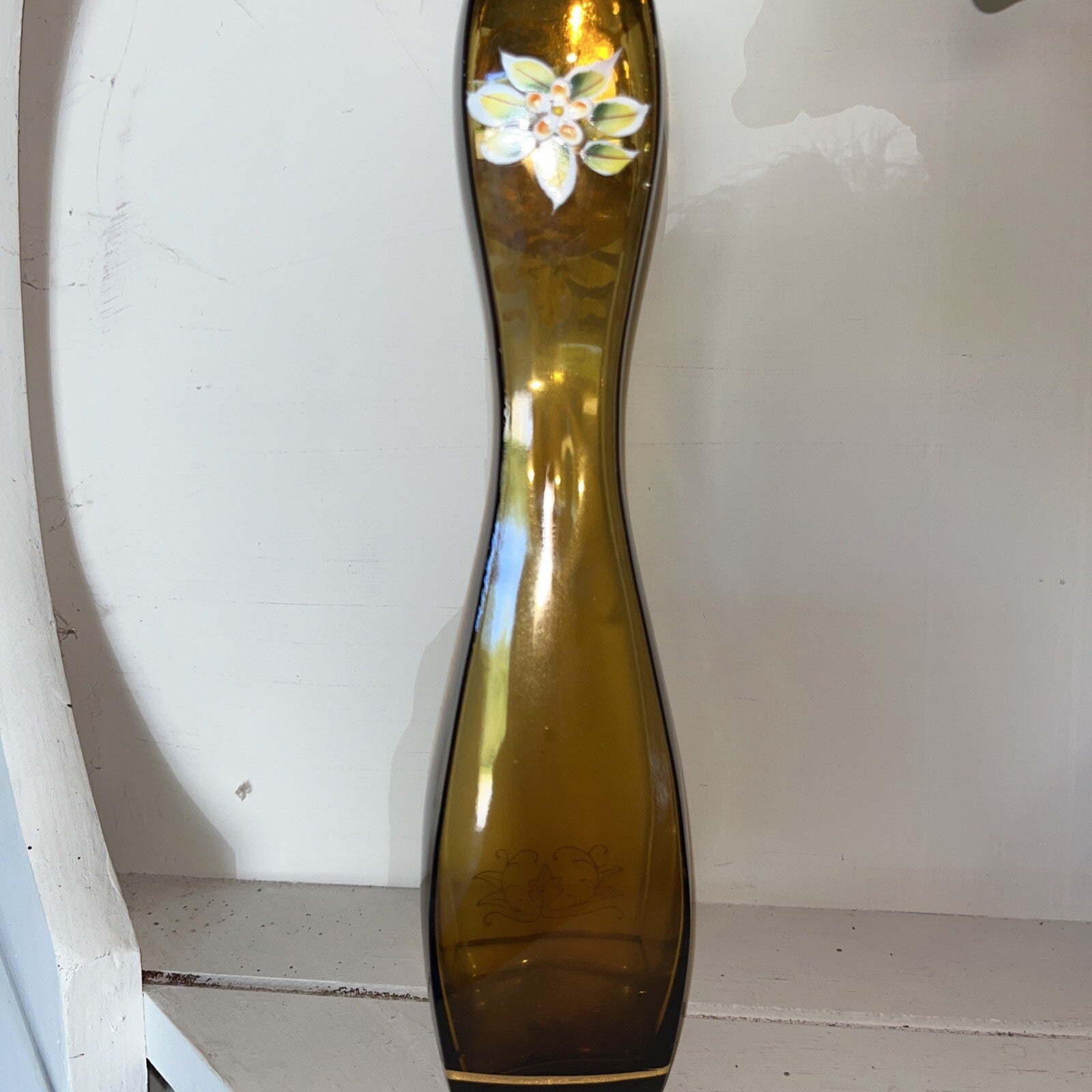 Vintage Moser Czech Glass Bohemian Fluted Vase