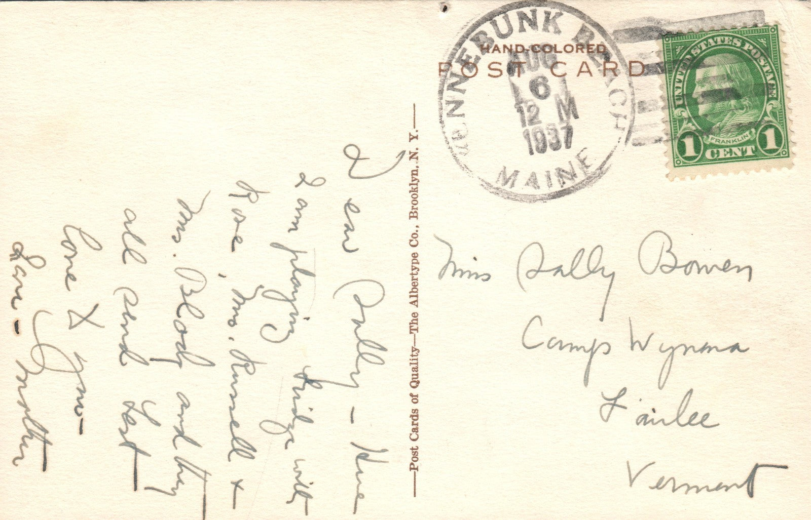 Atlantis Hotel Cottages Kennebunk Beach ME Maine Postcard Template