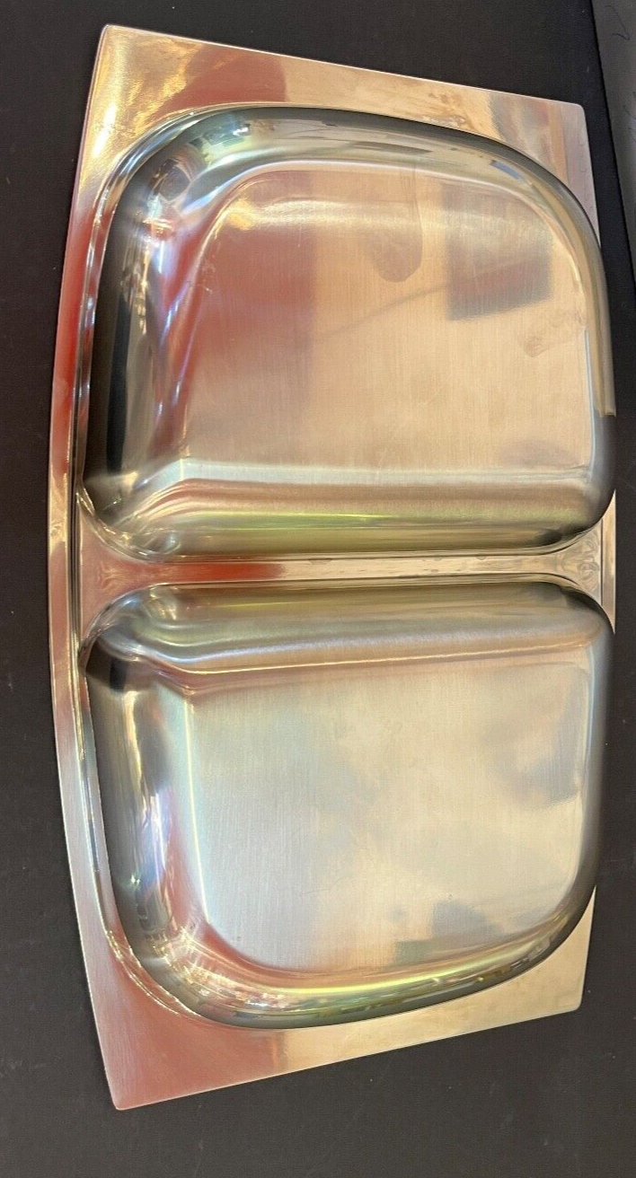 Vintage Borgholm Swedish Stainless Steel divided Vegetable Dish