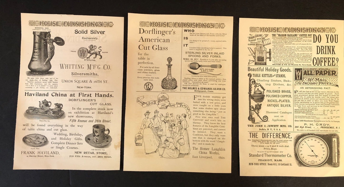 Household Lamps China Clocks 13 pages - 1891 Harpers Magazine Advertisements Ads