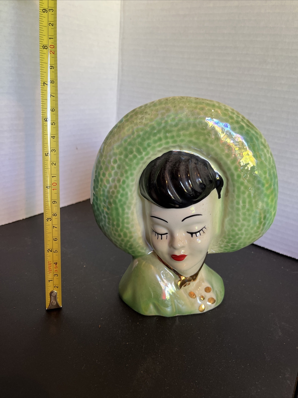 Vintage Lady Head Vase Glamour Girl Wall Pocket