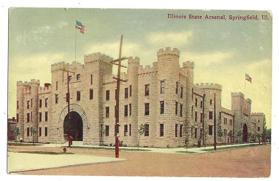Illinois State Arsenal Springfield IL Military Postcard