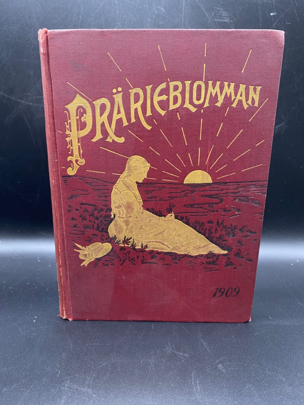 Prarieblomman 1909 Kalender Nionde Argangen Gold Hardcover Vintage Book