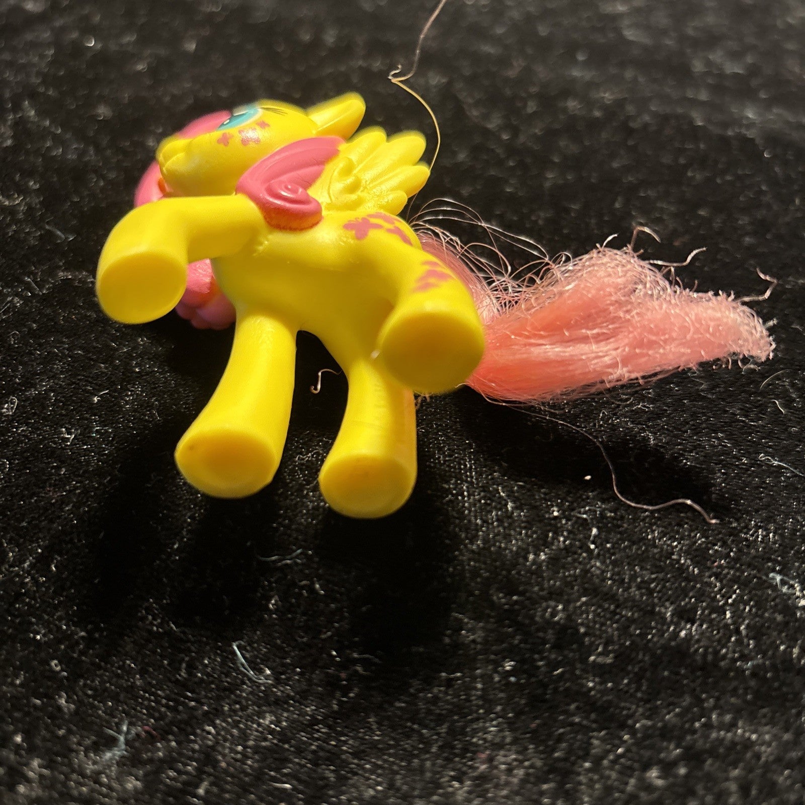 My Little Pony G4 Fluttershy Brushable Hair 3" Pegasus Figure MLP Yellow & Pink
