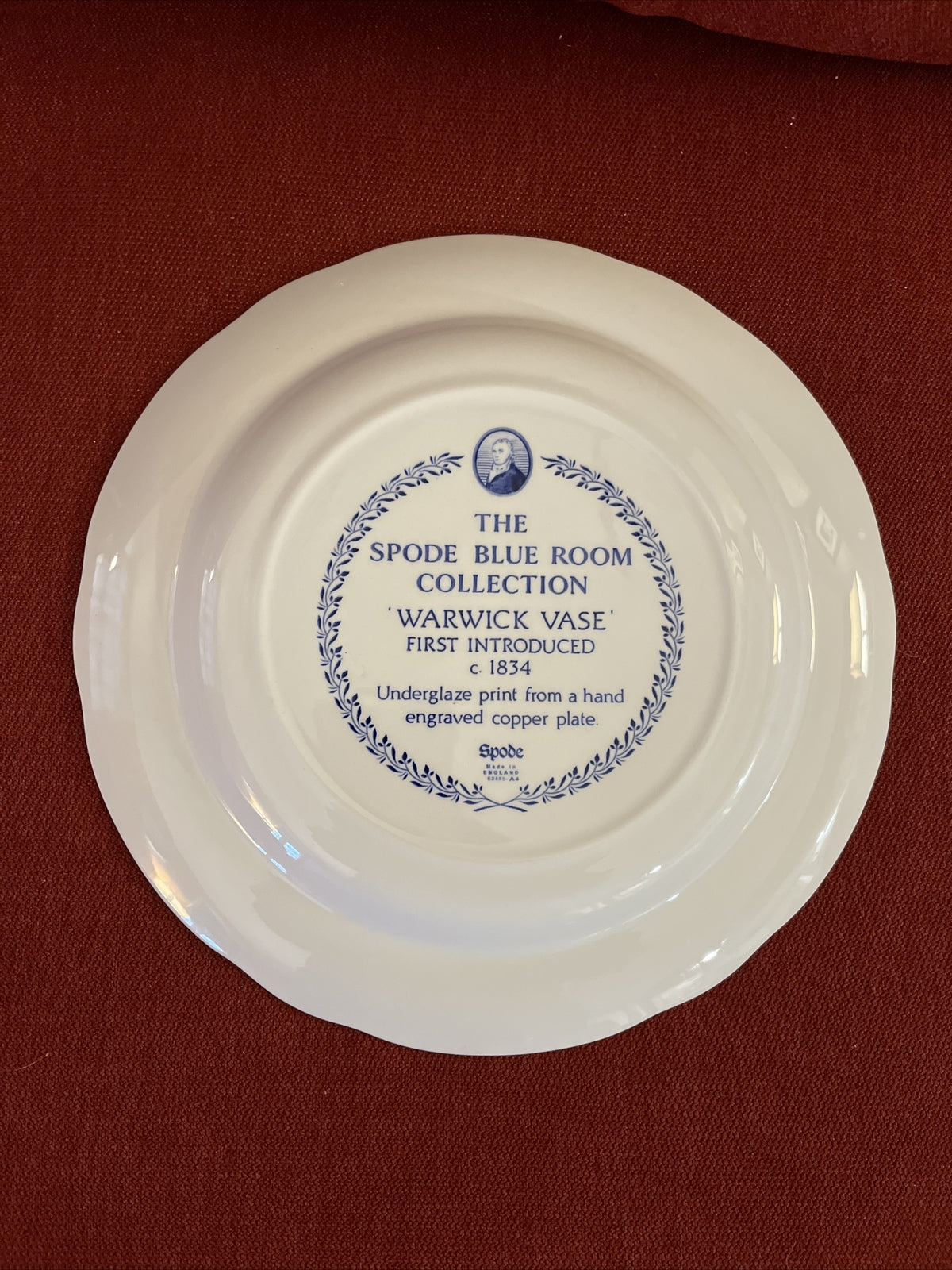 SPODE  Blue Room Collection "Warwick Vase”  Dinner Plate  10 3/8"
