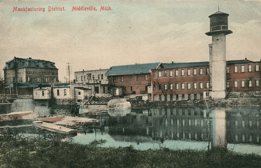 1909 Printed Photo Manufacturing District Middleville Michigan MI Postcard