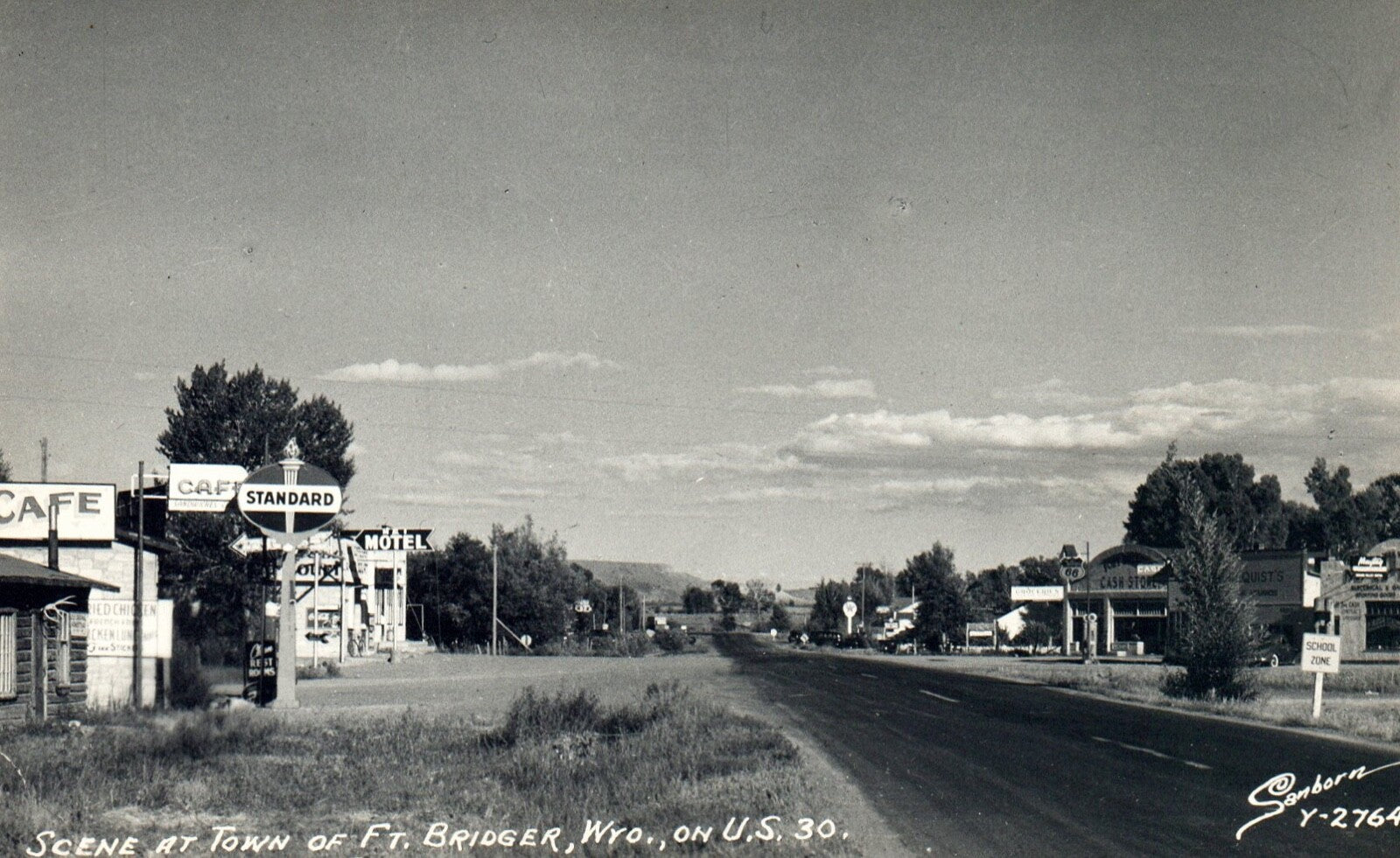 RPPC Scene at Town of FT. Bridger U.S. 30 in Wyoming WY Vintage Postcard