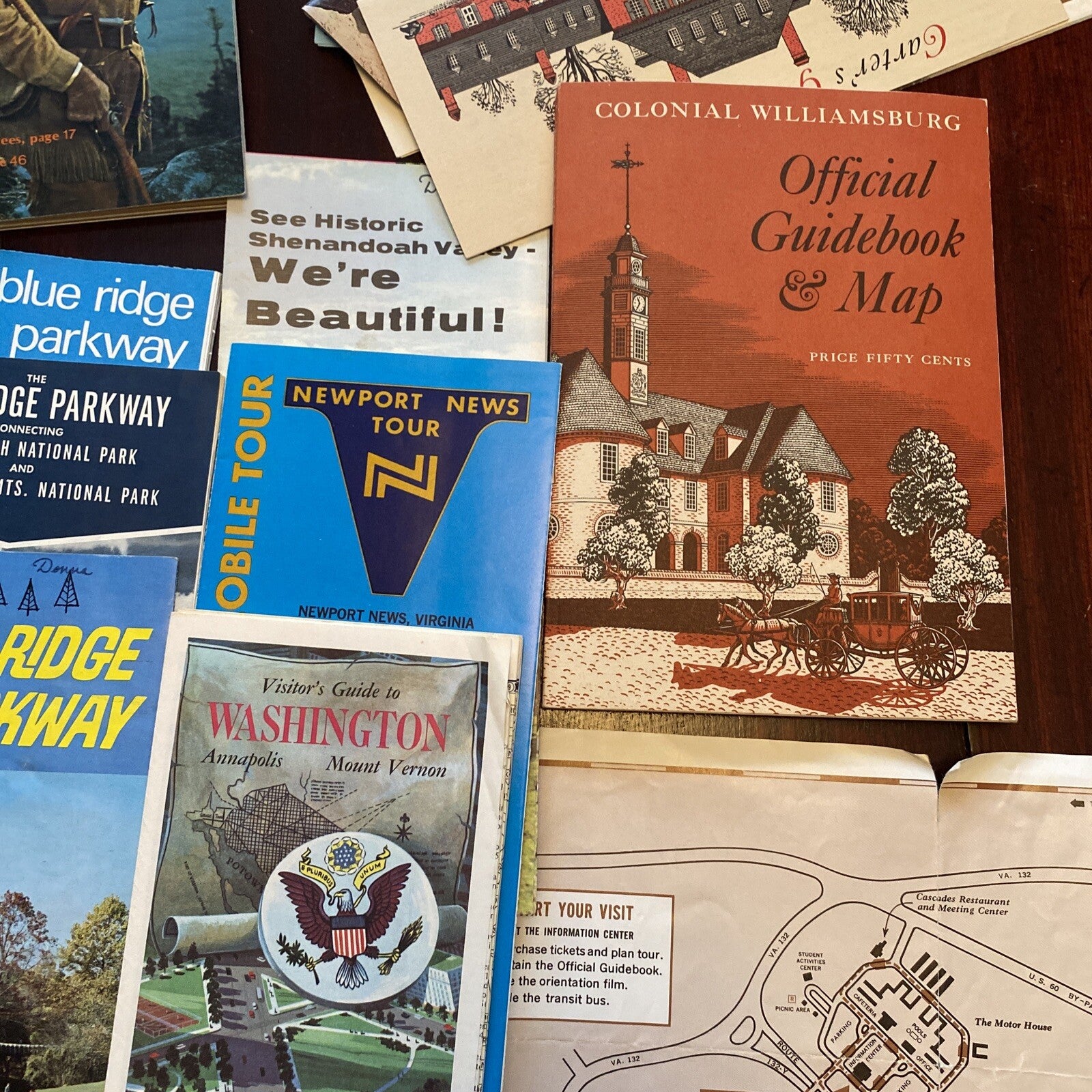 Lot Tourist Tourism Brochures Guides Williamsburg VA Virginia Smokey mountains