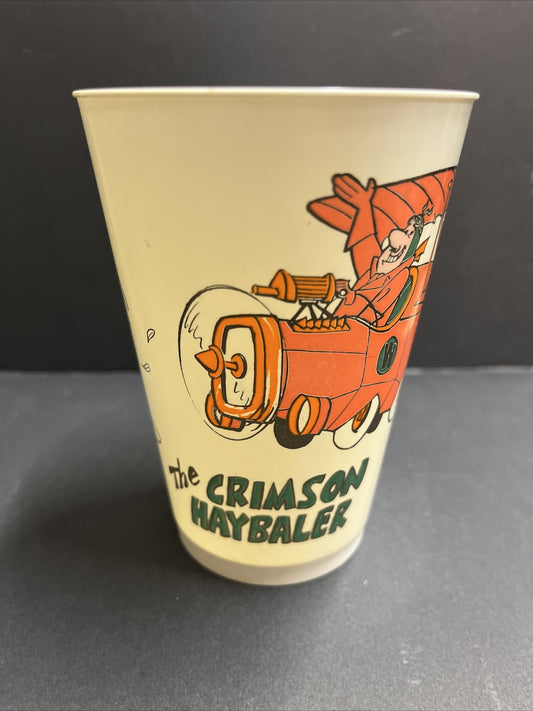 Vintage 1976 7/11 Plastic Slurpee Cup Cartoon Series "The Crimson Hayballer"