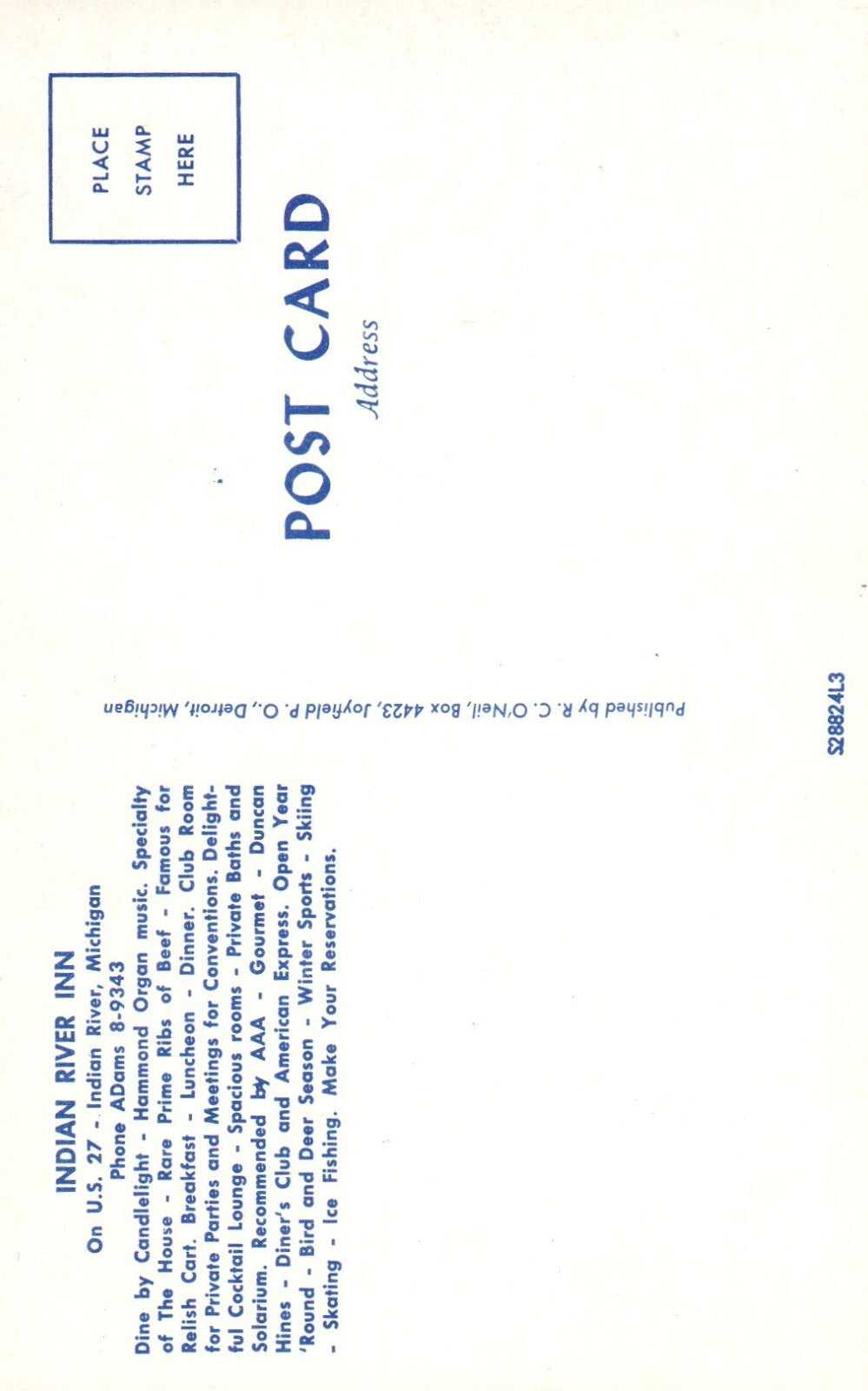 Indian River Inn Lounge, Dining and Sleeping Areas Indian River MI Michigan Mich