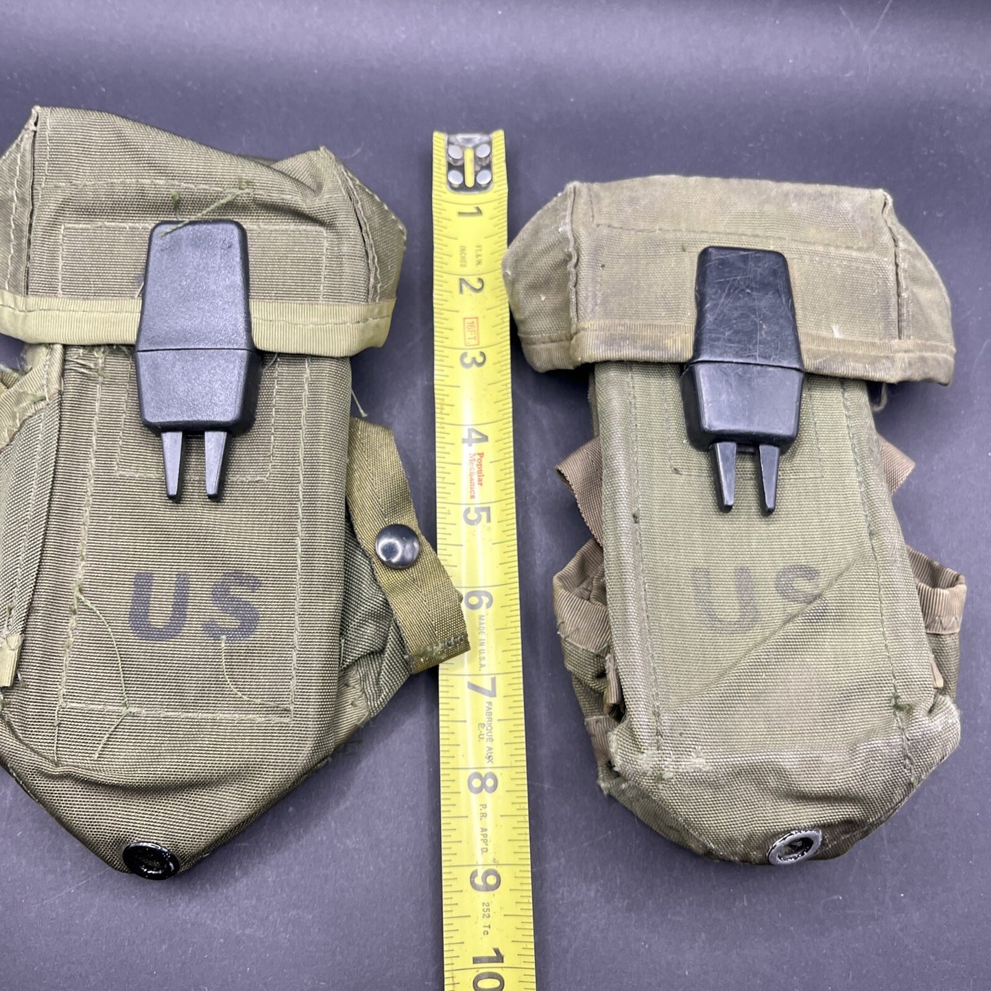 US Military Ammo Pouch Case Small Arms Canvas w/ Alice Clips Lot Of 2