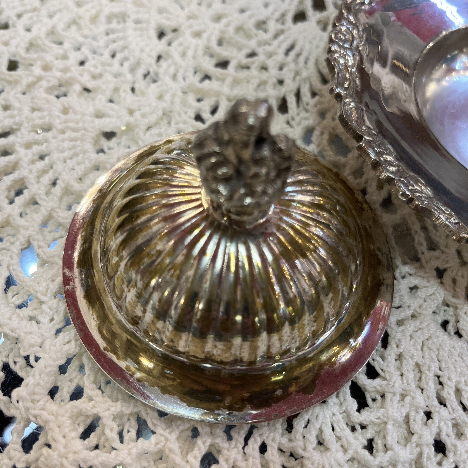 Silver Plate Sugar Bowl Jelly Dish With Lid  Two Handles And Plate 2 Available