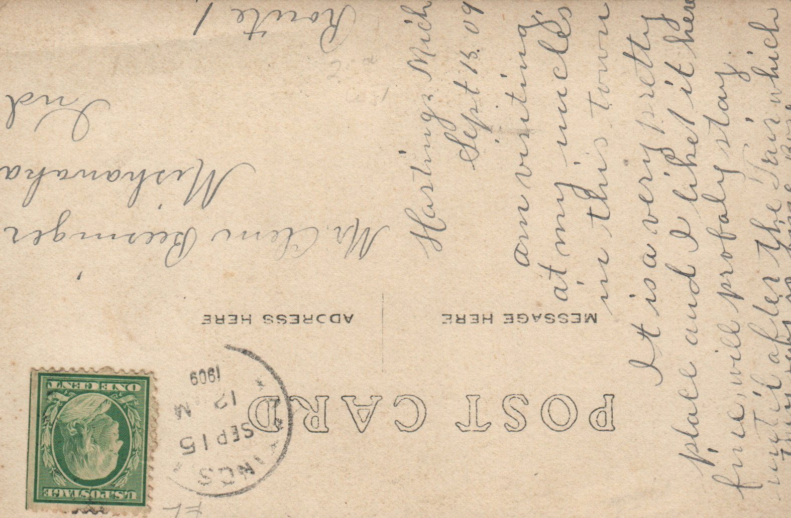 State St. Looking West, Hastings, MI Mich Michigan Postcard, Real Photo