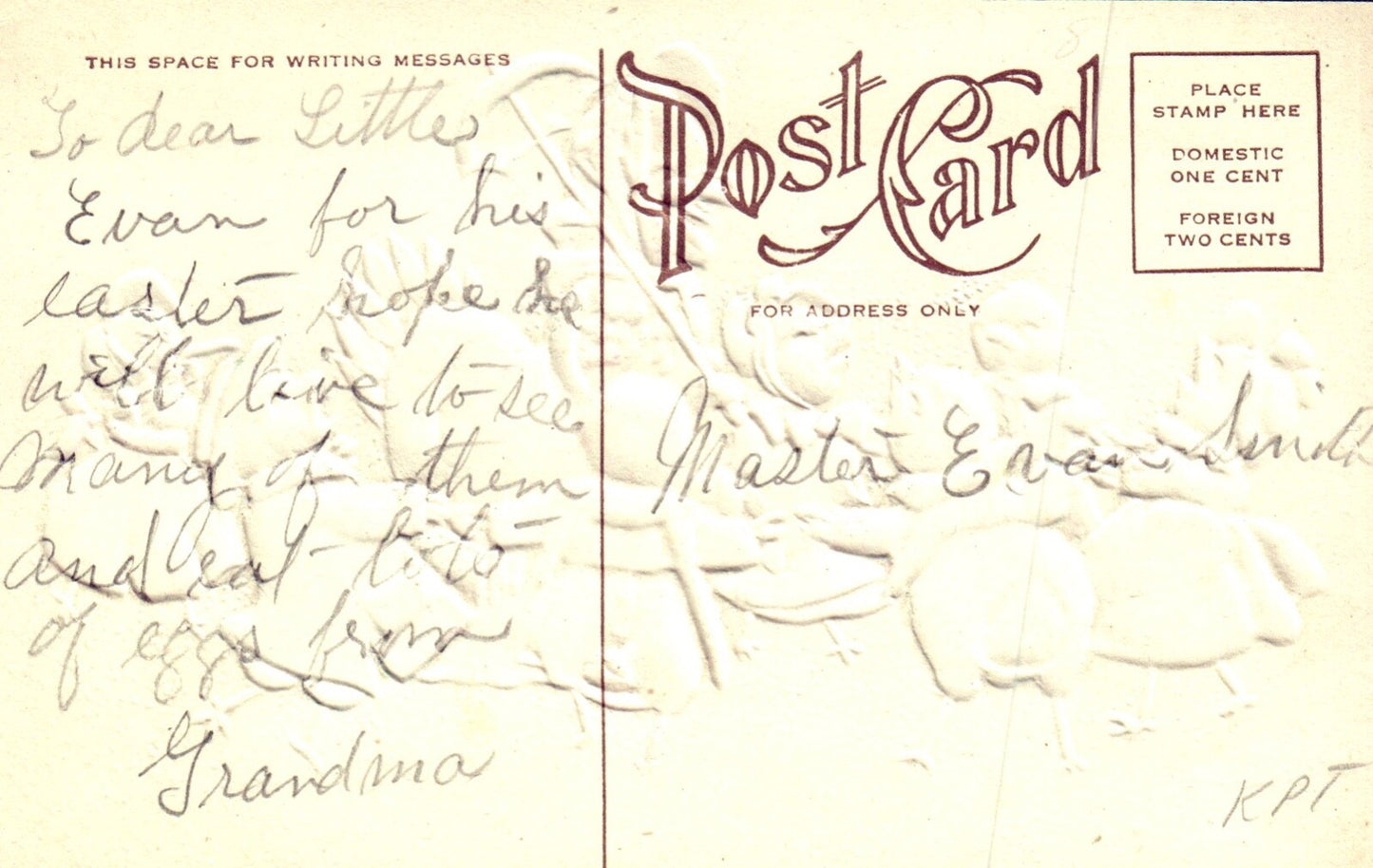 Easter Greetings Hen Watching Over Chicks Dancing Vintage Easter Postcard