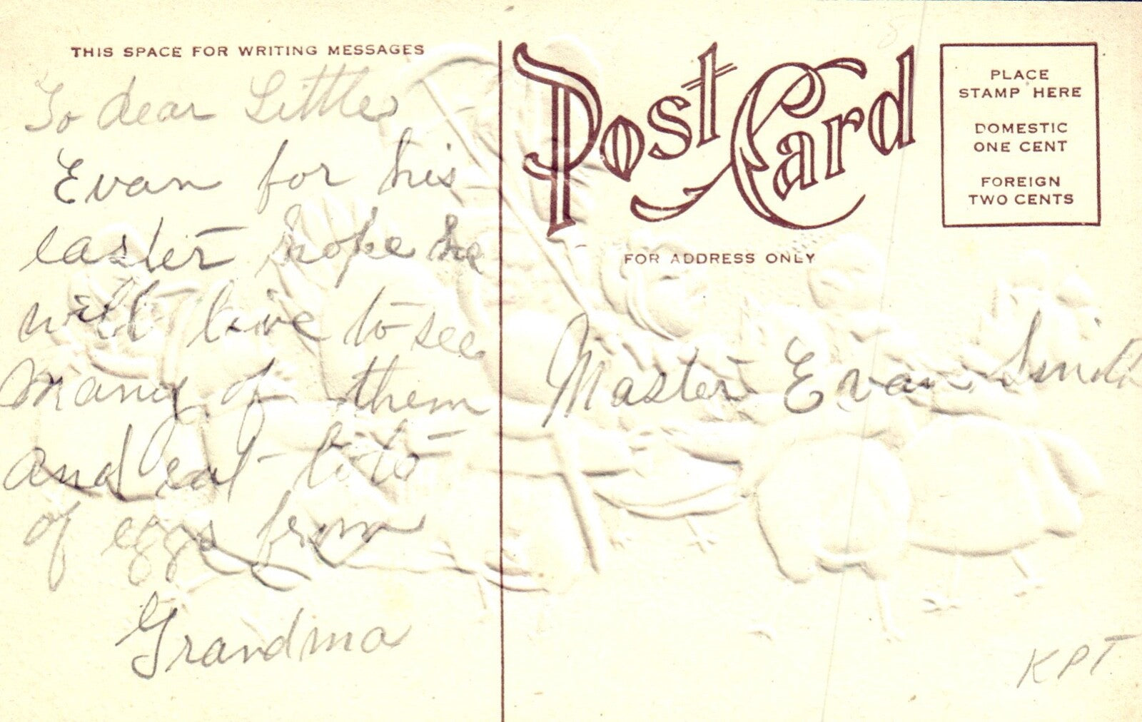 Easter Greetings Hen Watching Over Chicks Dancing Vintage Easter Postcard