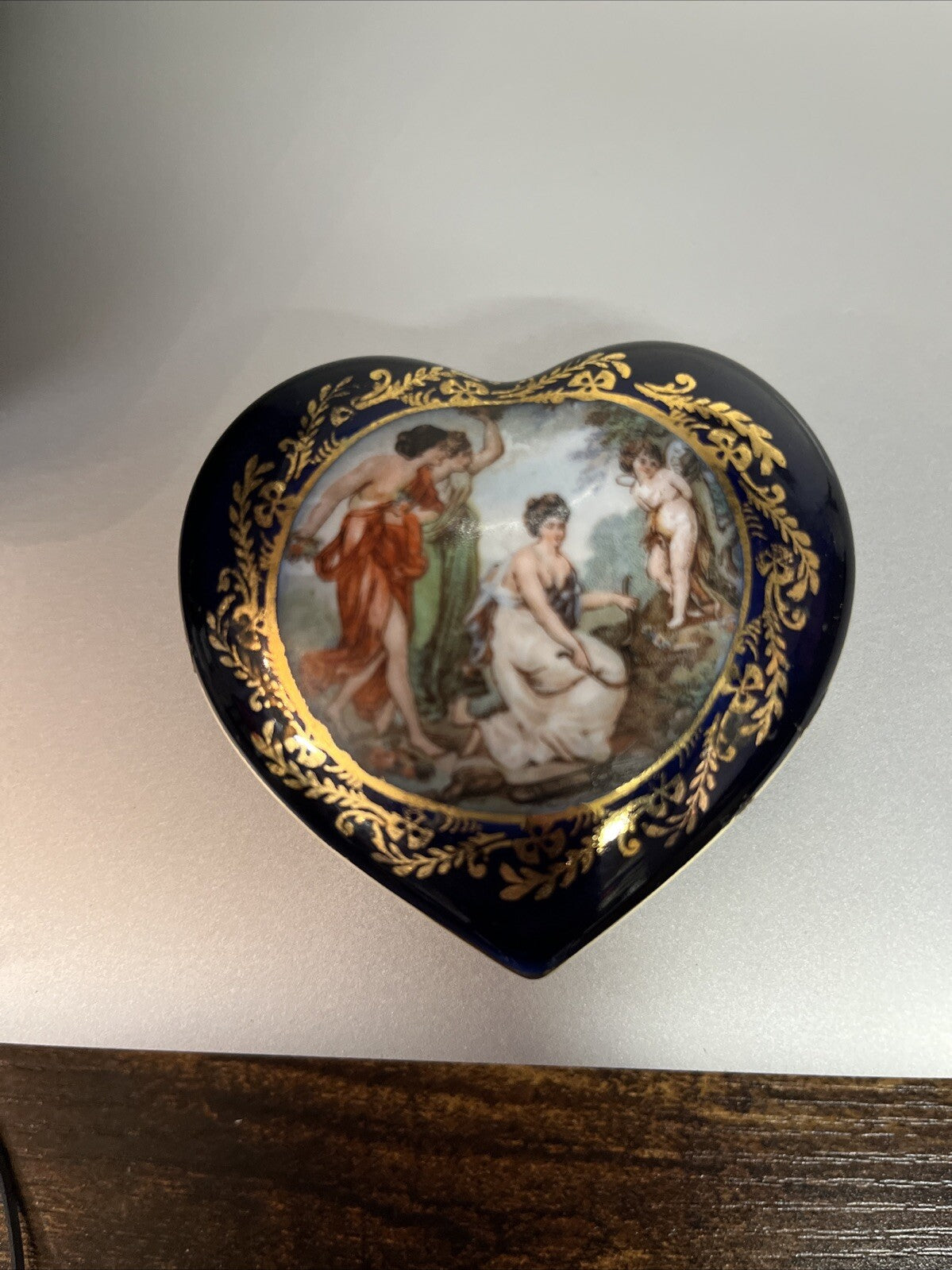 Trinket Jewelry Box Martinroda Porcelain Hand Painted Made in Germany Pm Signed