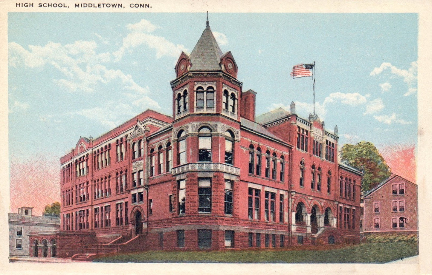High School in Middletown CT Connecticut Postcard