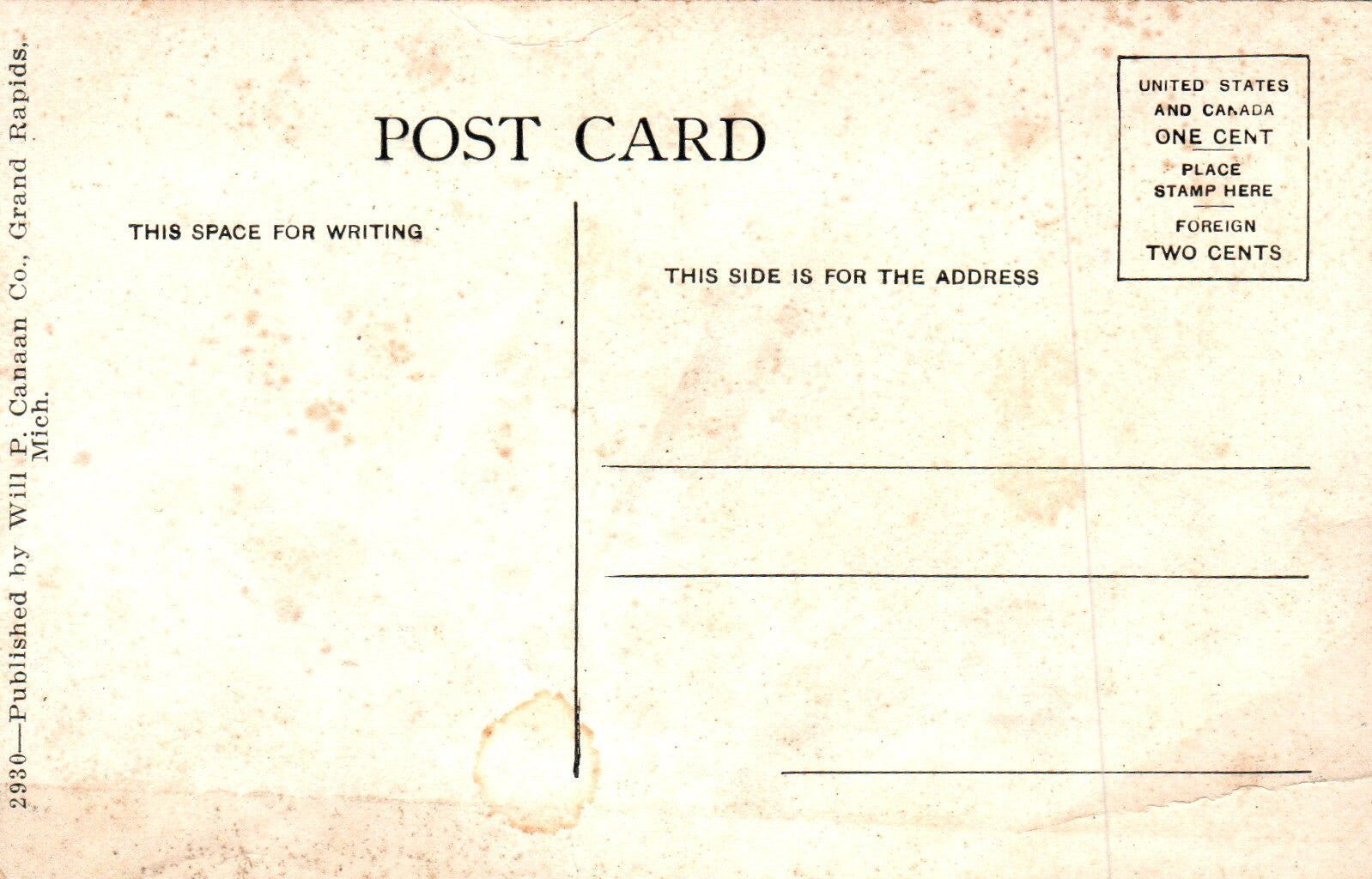 Railroad P.M. Depot in Remus Michigan Postcard