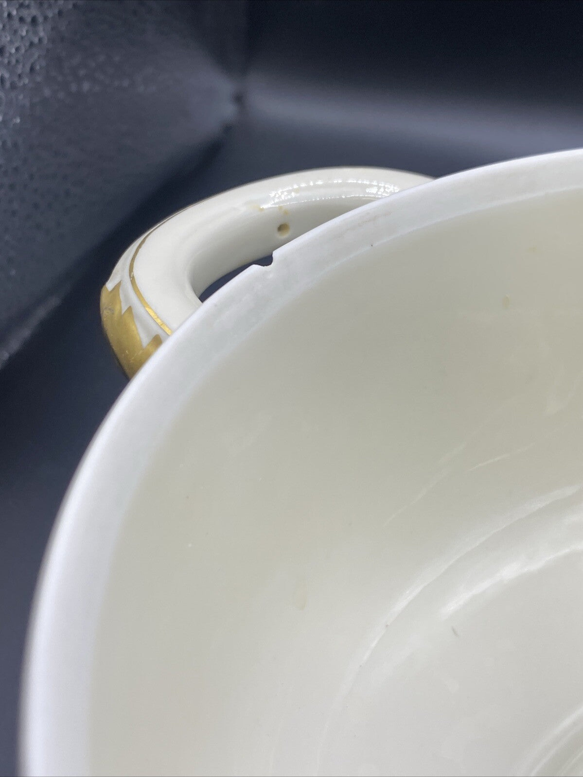 RARE Waldershof Bavaria SMALL Soup Tureen with LID Cream with Gold Rim