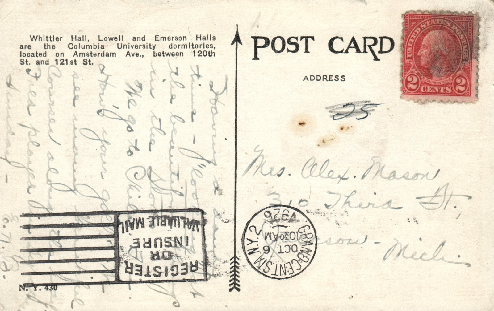 Columbia University NYC New York Whittier Hall Dorms