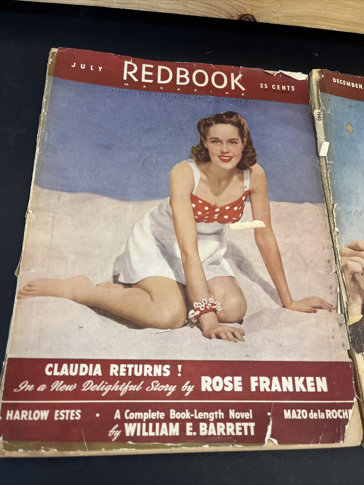 Lot of 2 Redbook Magazines ~ July 1941 & December 1940 Covers, Ads and Articles