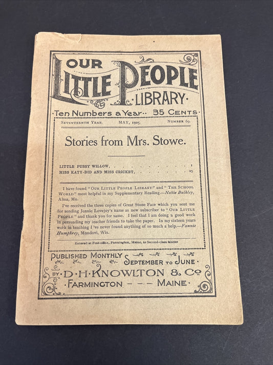 Vintage 1905 Our Little People Library "Stories from Mrs. Stowe" 