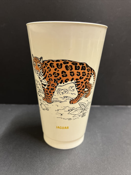 Vintage 1974 7/11 Plastic Slurpee Cup Save a Living Thing "Jaguar" 