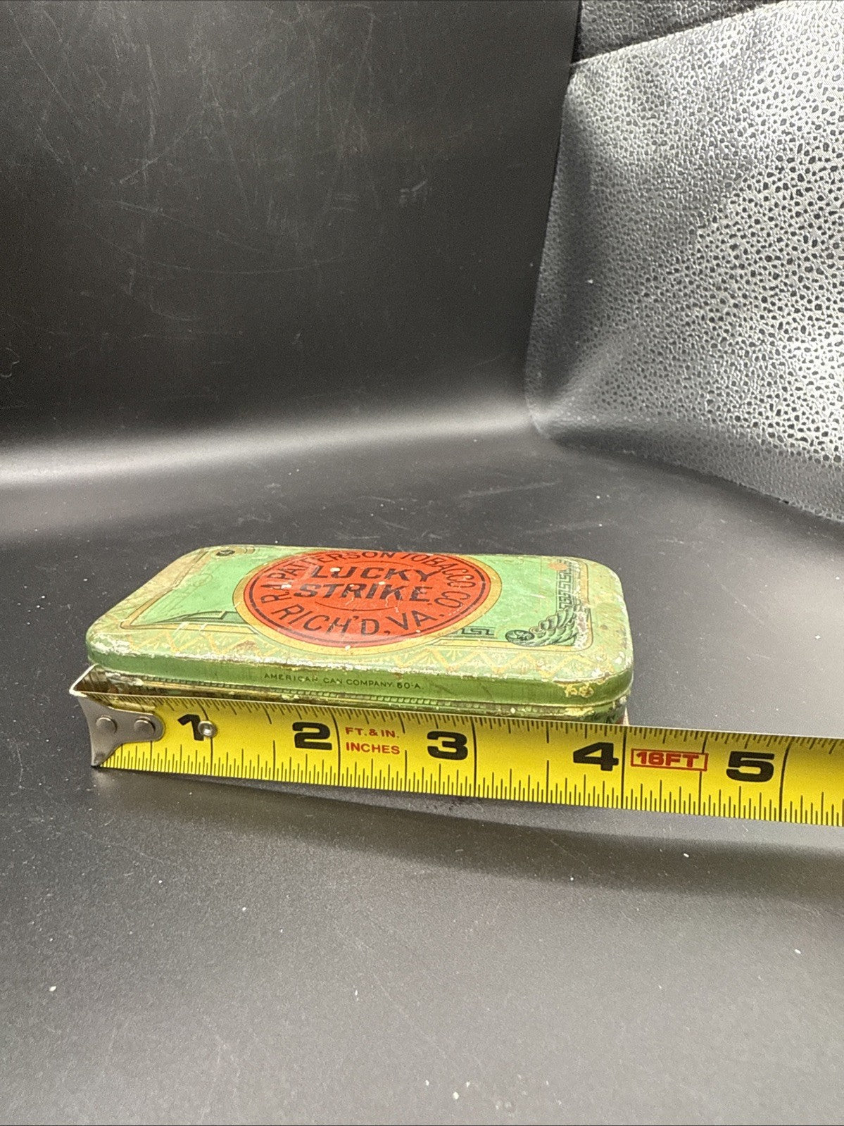Vintage 1920s Lucky Strike Cigarette Tin Box R A Patterson Tobacco Co