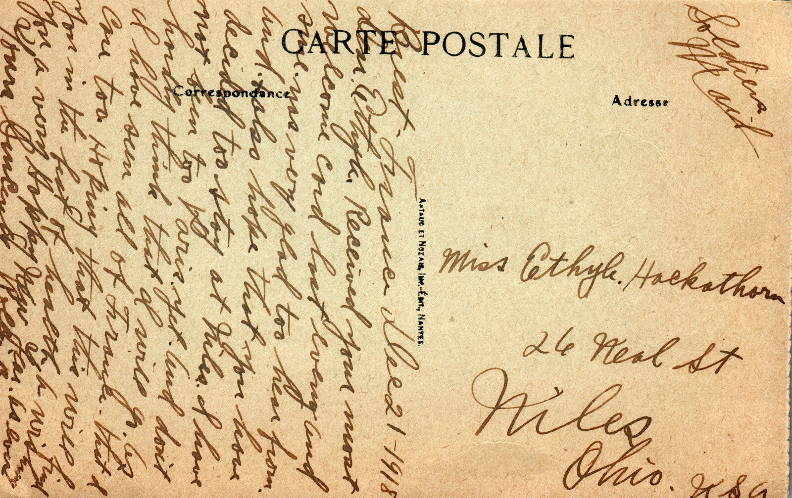 18 Brest Un Torpilleur de la Defense  Ship Postcard