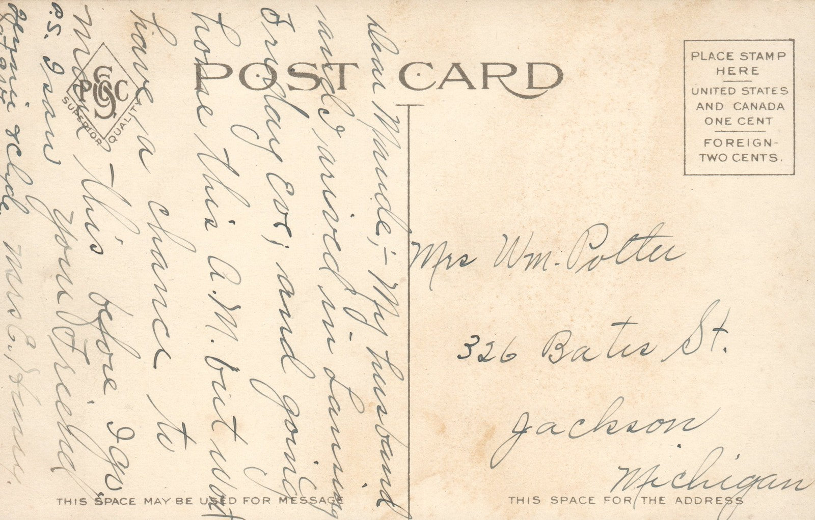 View Looking East from Capitol Lansing Mich Michigan MI  Postcard