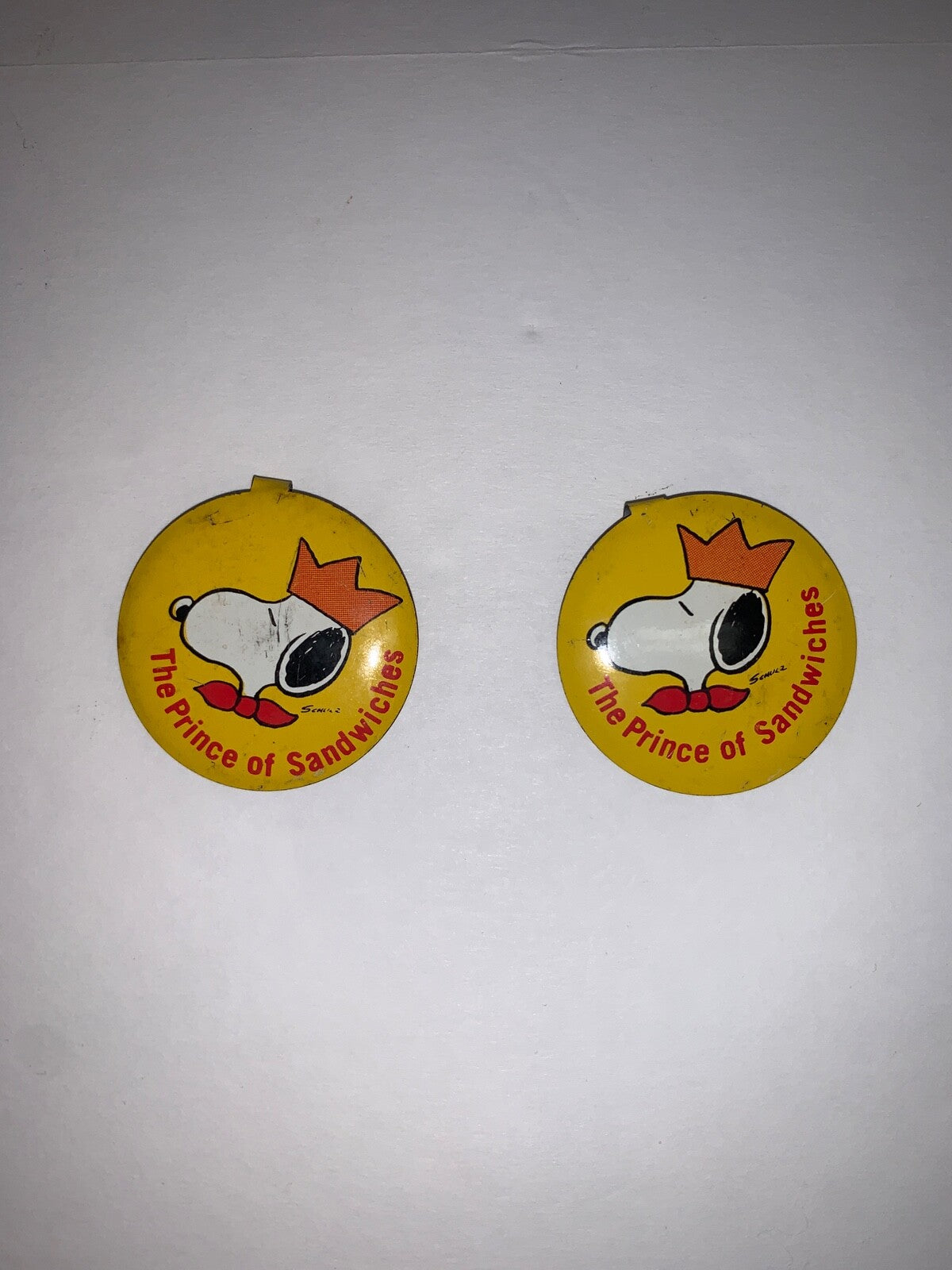 Vintage Snoopy The Prince of Sandwiches 1-1/2" Tab Pin