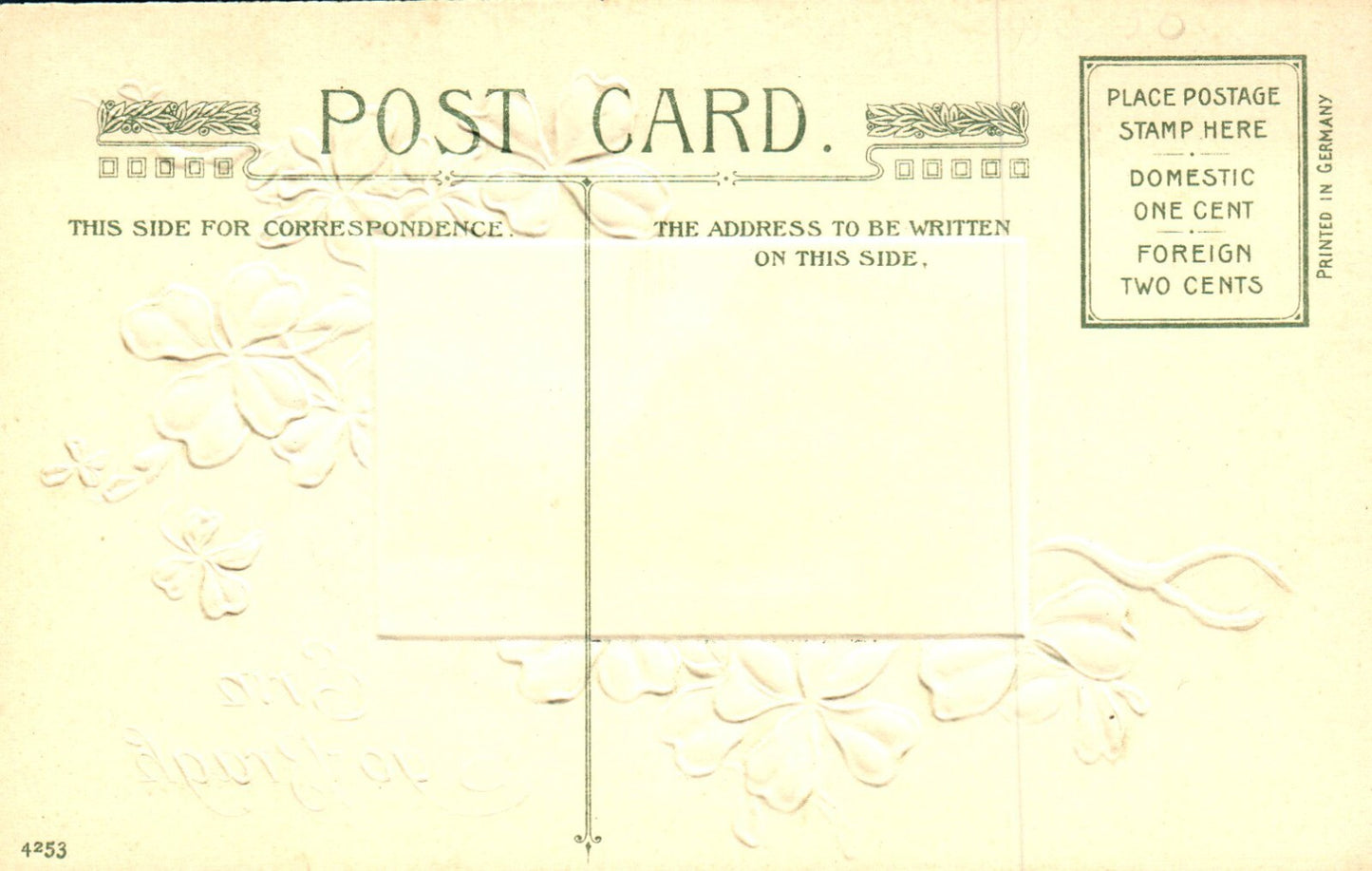 John Winsch   St Pats Post Card Eagle's Nest Killarney Gold Embossed Clovers