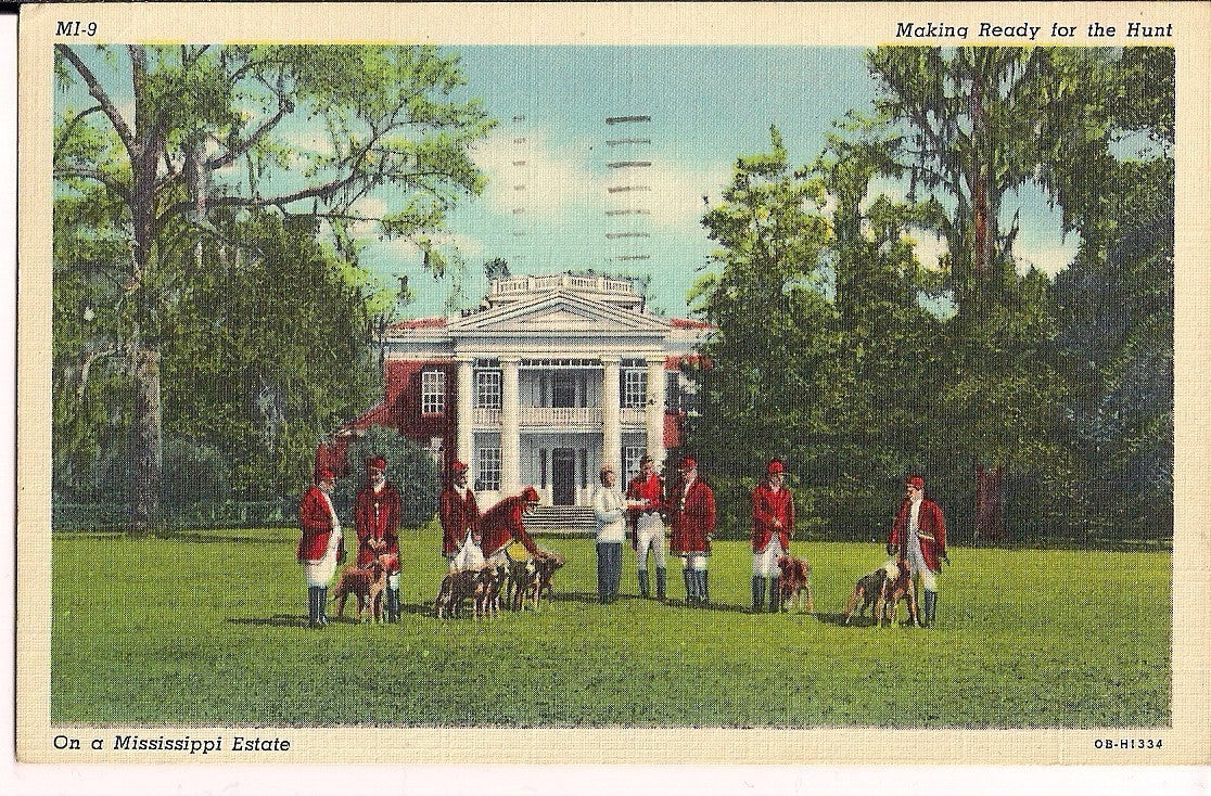 Hunt Dogs Estate Red Hunting Jackets  Mississippi MS  Postcard